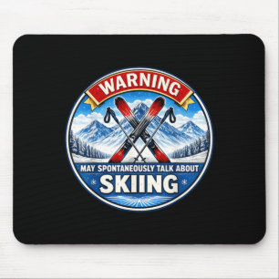 Waarschuwing kan spontaan praten over skiën skiër muismat
