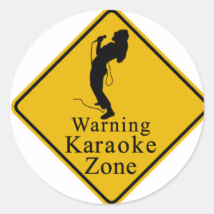 Waarschuwing karaoke zone ronde sticker