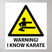Waarschuwing Karate Poster (Voorkant)
