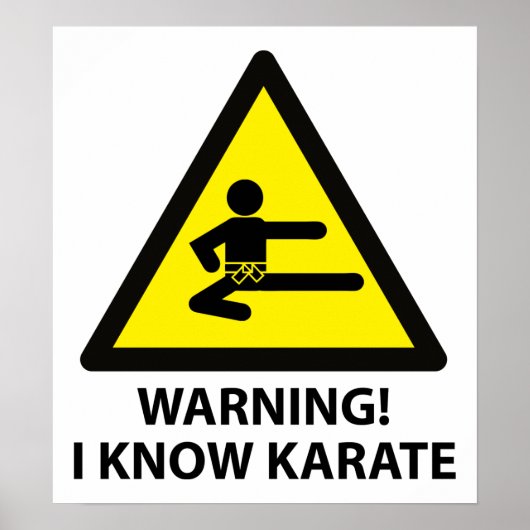 Waarschuwing Karate Poster (Voorkant)