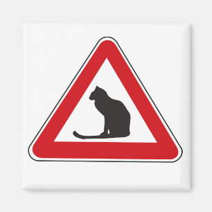 Waarschuwing Katten, verkeersbord, Italië Magneet