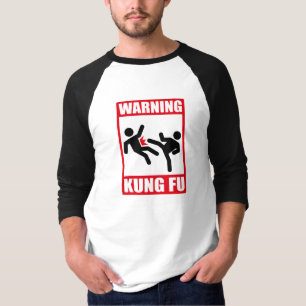 waarschuwing kung fu t-shirt
