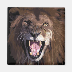 Waarschuwing leeuwmagneet magneet