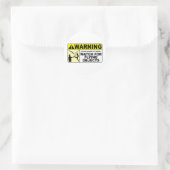 WAARSCHUWING Let op vliegende objecten! Ronde Sticker (Tas)