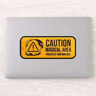 Waarschuwing Magisch Gebied Wegbord Sticker