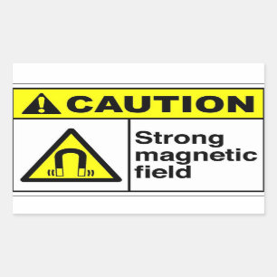 WAARSCHUWING Magnetisch veld Rechthoekige Sticker