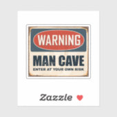 Waarschuwing Man Cave Sticker (Vel)