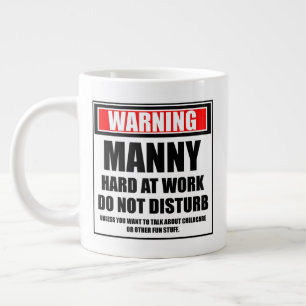 Waarschuwing Manny Hard At Work niet storend Extra Grote Beker