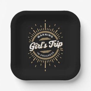 Waarschuwing Meidenreis in Uitvoering Zomer Vakant Papieren Bordje