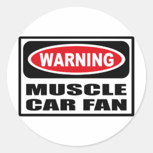 Waarschuwing MUSCLE CAR FAN Sticker