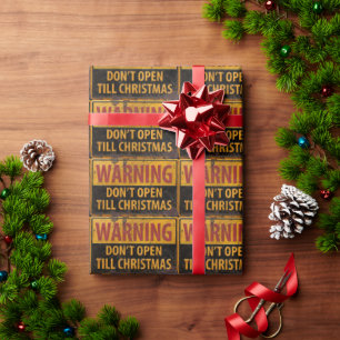 WAARSCHUWING Niet openen Tot Kerstmis niet tekenen Cadeaupapier