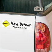Waarschuwing: Nieuwe driver Bumpersticker (Op Truck)