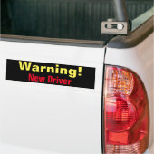Waarschuwing nieuwe driver Bumpersticker (Op Truck)