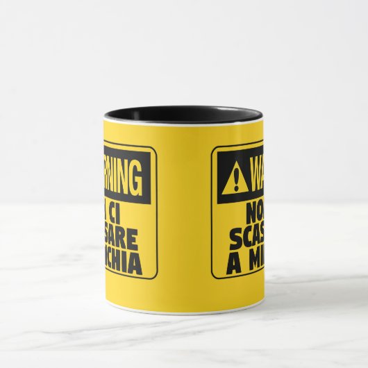 Waarschuwing Non Ci Scassare a Minchia Funny Sicil Mok (Midden)