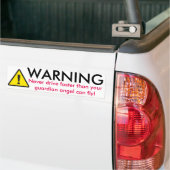 Waarschuwing Nooit sneller rijden Bumpersticker (Op Truck)