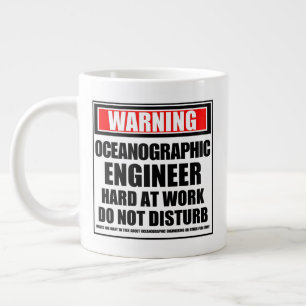 Waarschuwing Oceanographic Engineer Hard At Work Extra Grote Beker