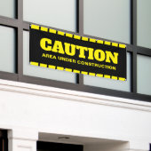 Waarschuwing onder bouwbanner spandoek (Buitenkant Gebouw)