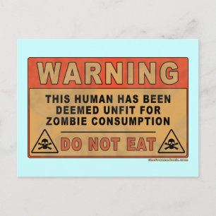 Waarschuwing ongeschikt voor Zombie-consumptie Briefkaart