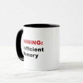 WAARSCHUWING: onvoldoende Mok geheugenkoffie (Voorkant links)