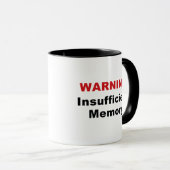 WAARSCHUWING: onvoldoende Mok geheugenkoffie (Voorkant rechts)