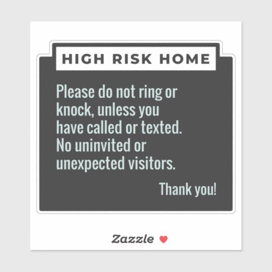 WAARSCHUWING OP HOOG RISICO STICKER (Vel)