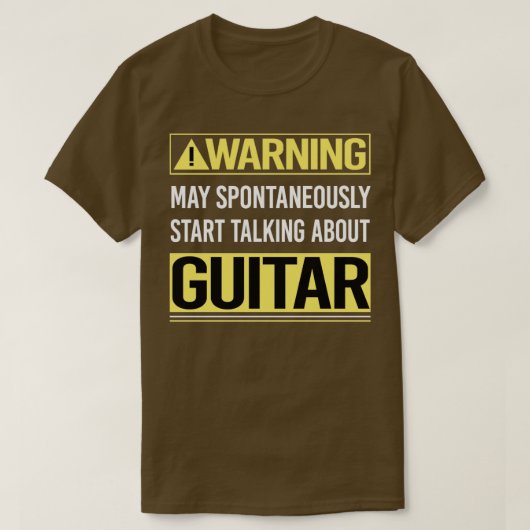 Waarschuwing over gitarist t-shirt (Design voorkant)
