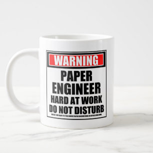 Waarschuwing papieren technicus hard op het werk s extra grote beker