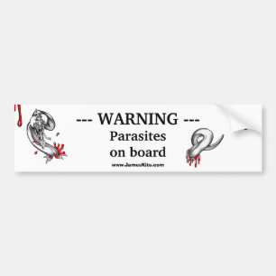 Waarschuwing: parasieten aan boord bumpersticker