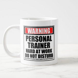 Waarschuwing persoonlijke trainer op het werk extra grote beker