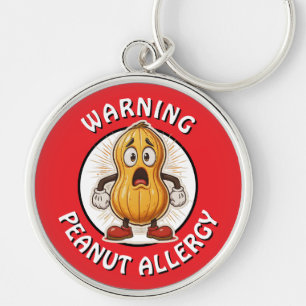 Waarschuwing Pinda-allergie Alert Sleutelhanger