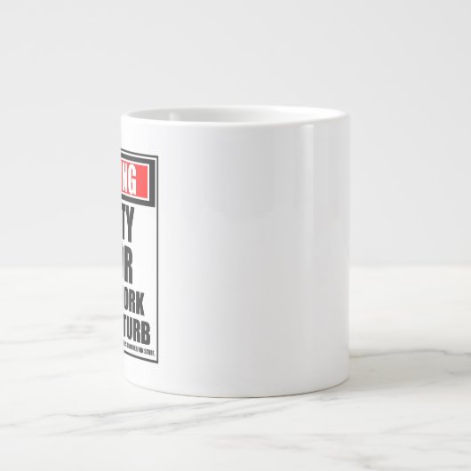 Waarschuwing plaatsvervangend burgemeester hard op extra grote beker (Voorkant)