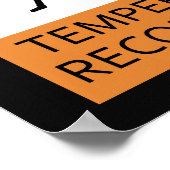 Waarschuwing Poster voor temperatuurrecorder (Hoek)