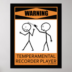 Waarschuwing Poster voor temperatuurrecorder