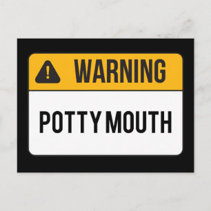 Waarschuwing - Potty Mouth Briefkaart