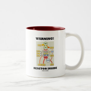 Waarschuwing! Reactor Binnenin (Kernenergiecentral Tweekleurige Koffiemok