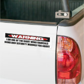 Waarschuwing: Recht Wing Radical Bumpersticker (Op Truck)