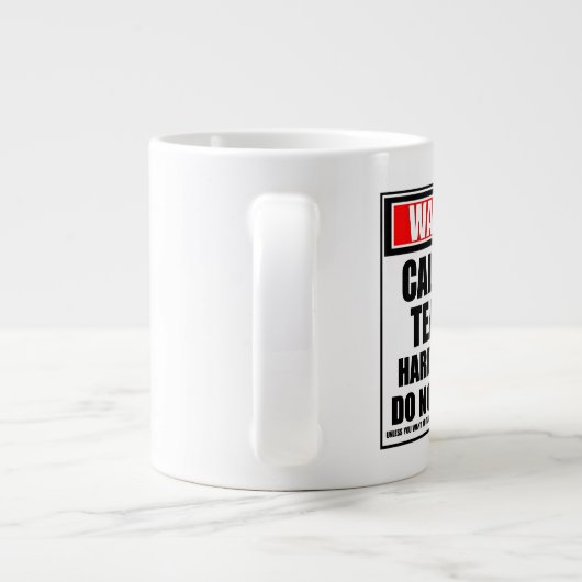 Waarschuwing Rekenmachine Leraar hard op het werk Extra Grote Beker (Achterkant)