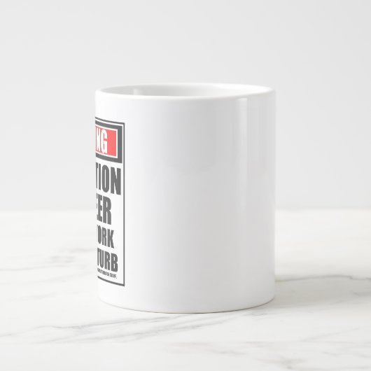 Waarschuwing Sanitation Engineer Hard At Work Extra Grote Beker (Voorkant)