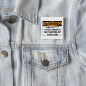 Waarschuwing: Sarcasm Vierkante Button 5,1 Cm (In situ)