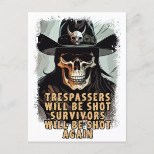 Waarschuwing Schedel  Wild West Cowboy Sheriff Art Briefkaart
