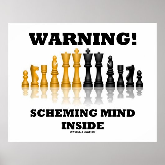 Waarschuwing! Scheminggeest binnenin (Schaakset) Poster (Voorkant)