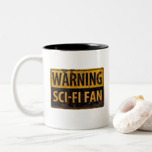 WAARSCHUWING SCI-FI FAN - waarschuwingssignaal voo Tweekleurige Koffiemok