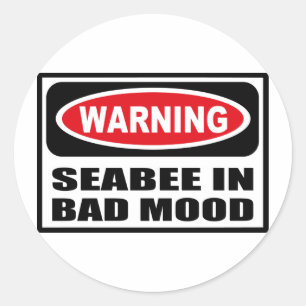 WAARSCHUWING SEABEE IN SLECHTE STEMMING STICKER