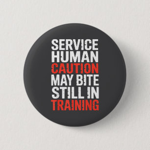 Waarschuwing Service Menselijke Beet Training Nog Ronde Button 5,7 Cm