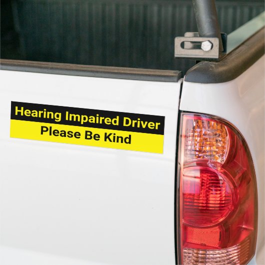 Waarschuwing slechthorende bestuurder bumpersticker (Op Truck)