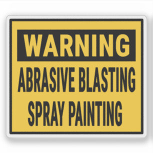 Waarschuwing Slijpende Straling Spuitverven Sticker