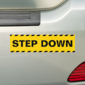 Waarschuwing Stap omlaag Bumpersticker (Op auto)