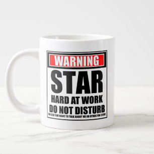 Waarschuwing Star Hard At Work niet storen Extra Grote Beker