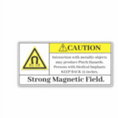 Waarschuwing Sterk magnetisch veldlabel Sticker (Voorkant)