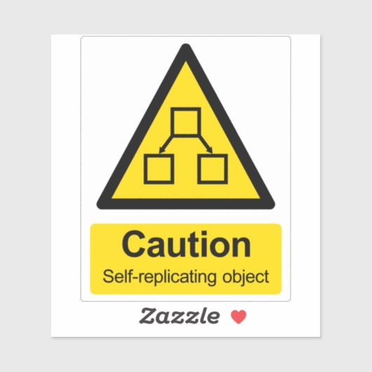 Waarschuwing sticker voor zelfreplicerende objectw (Vel)